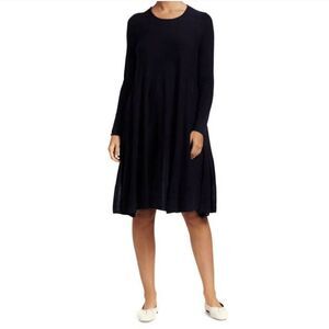 MERLETTE Women's Black Long Sleeve Addison Knit Dress Large
